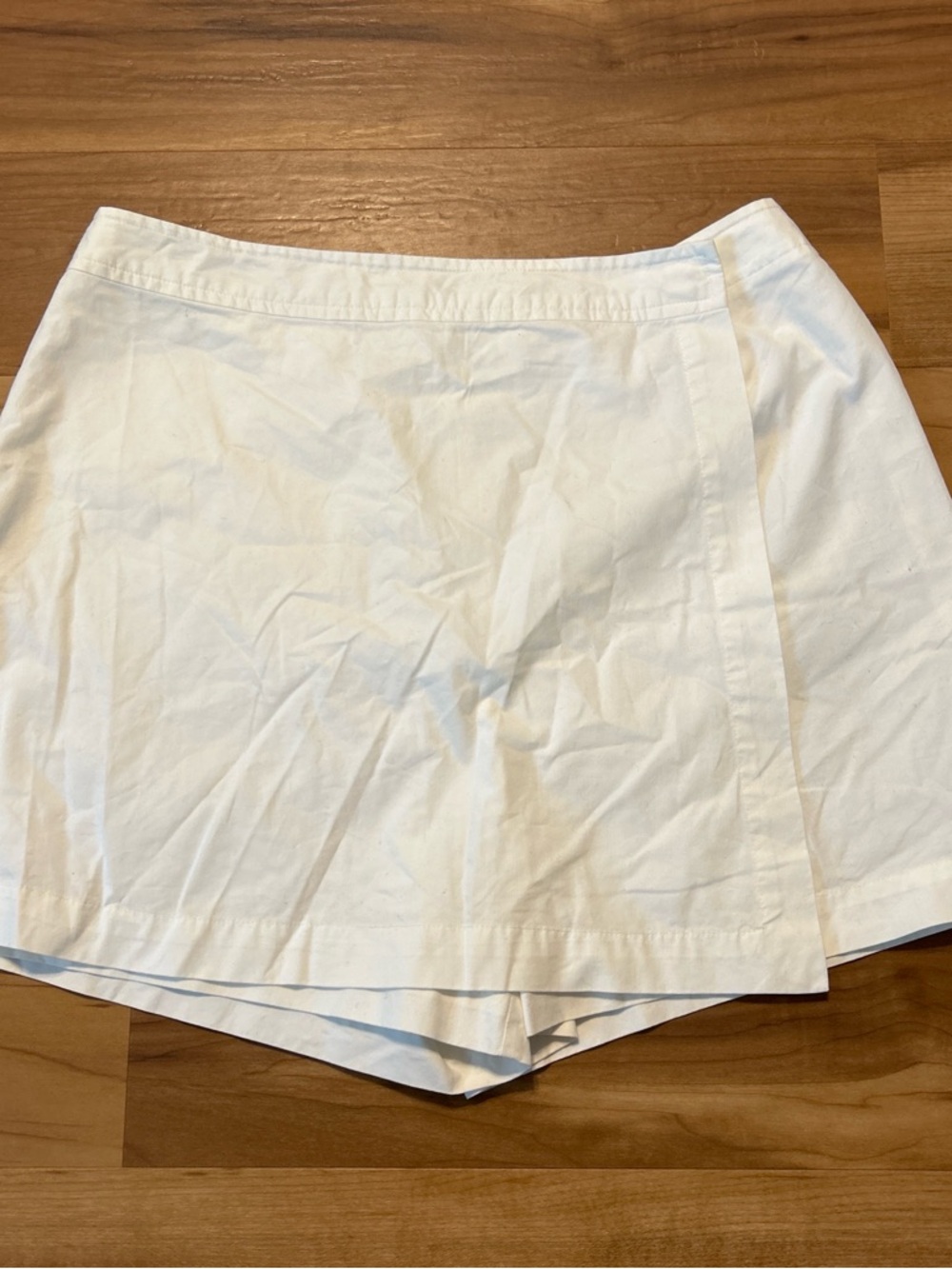 J. Crew White Wrap-Front Skort